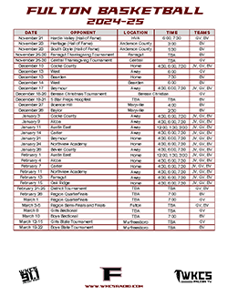 Fulton Basketball Schedule 2024-25