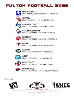 Fulton Football 2026 Schedule